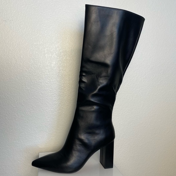 NWB Wild Pair Black Knee-High Block Heel Boots Size 10 - Picture 7 of 14